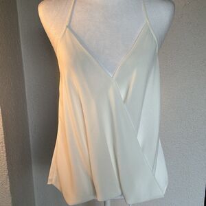 Pookie & Sebastian White Backless Flounce Camisole Dressy Tank Size Large